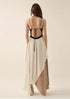 BLACK CREAM TAUPE LONG DRESS